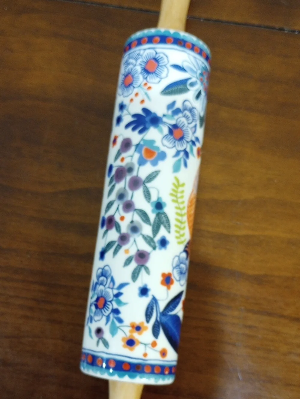 Anthropologie Annevieve Botanical Stoneware Rolling Pin - RETIRED